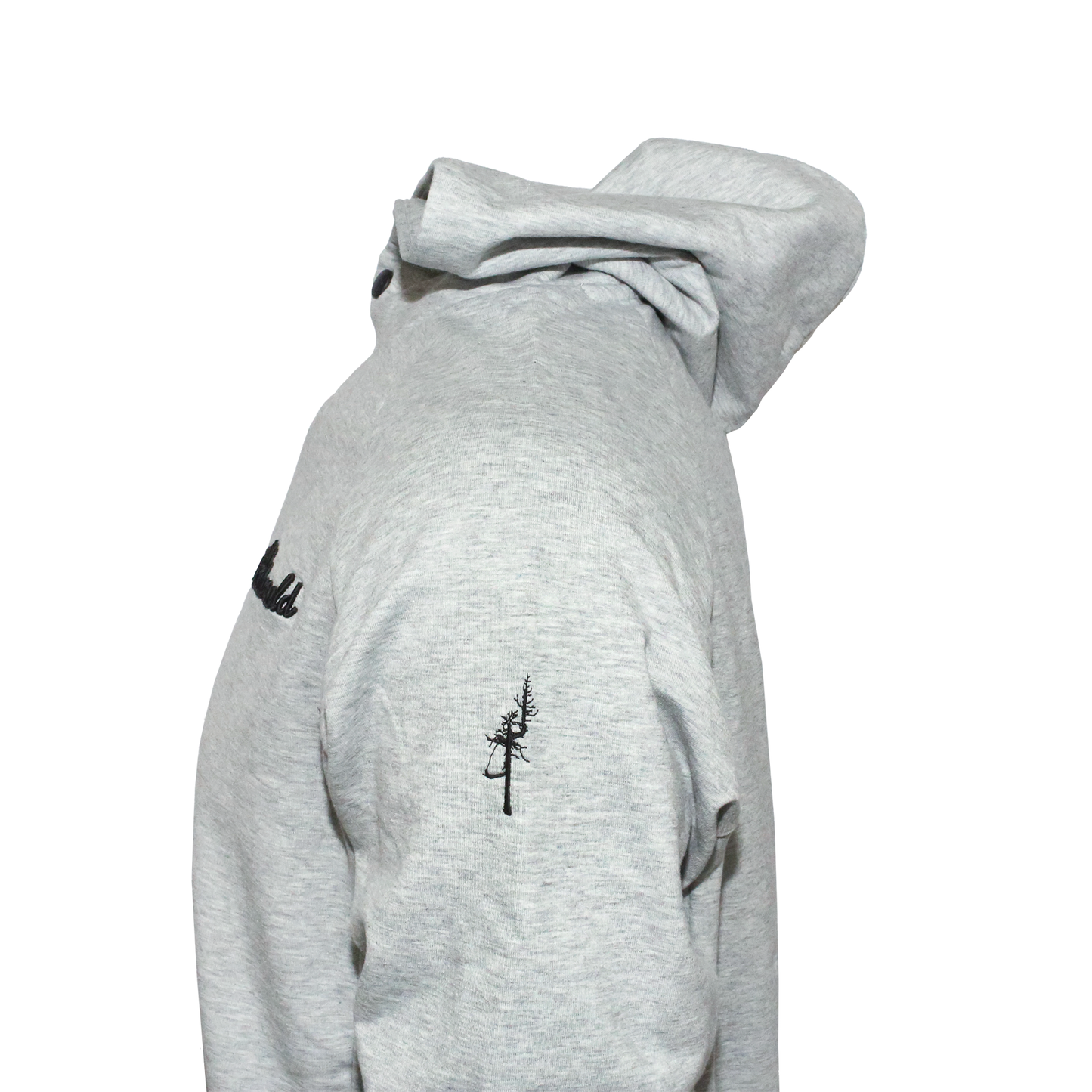 Sideview with Old Macdonald script across the left chest and the Ghost Tree logo on the left sleeve.