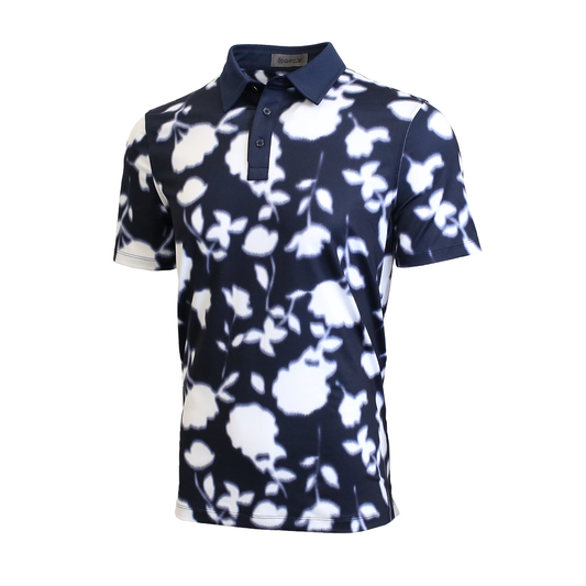 Blur Floral Print Polo - Ghost Tree