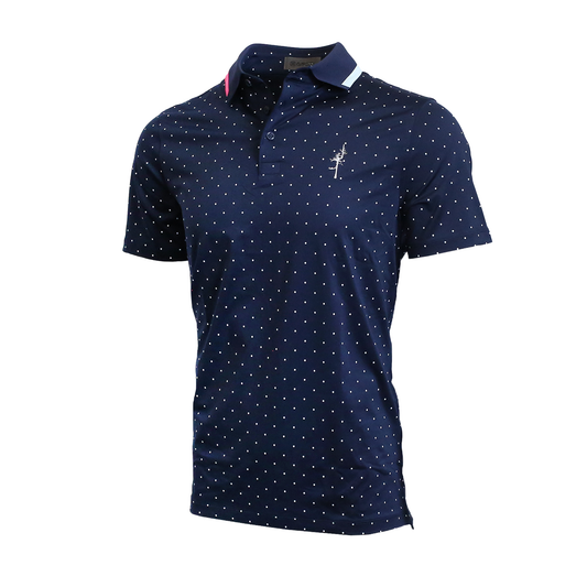 Polka Dot Tech Jersey Golf Polo - Ghost Tree