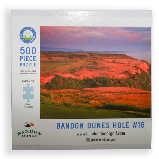 Puzzle box with "Bandon Dunes Hole #16".