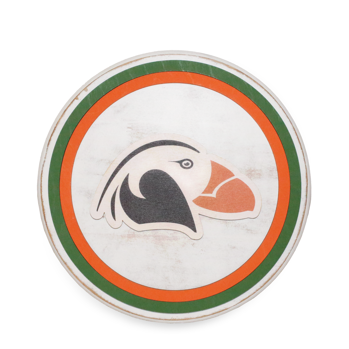 Wooden sign featuring a rustic look with the Bandon Dunes course logo as the focal point. Dimensions:12" diameter