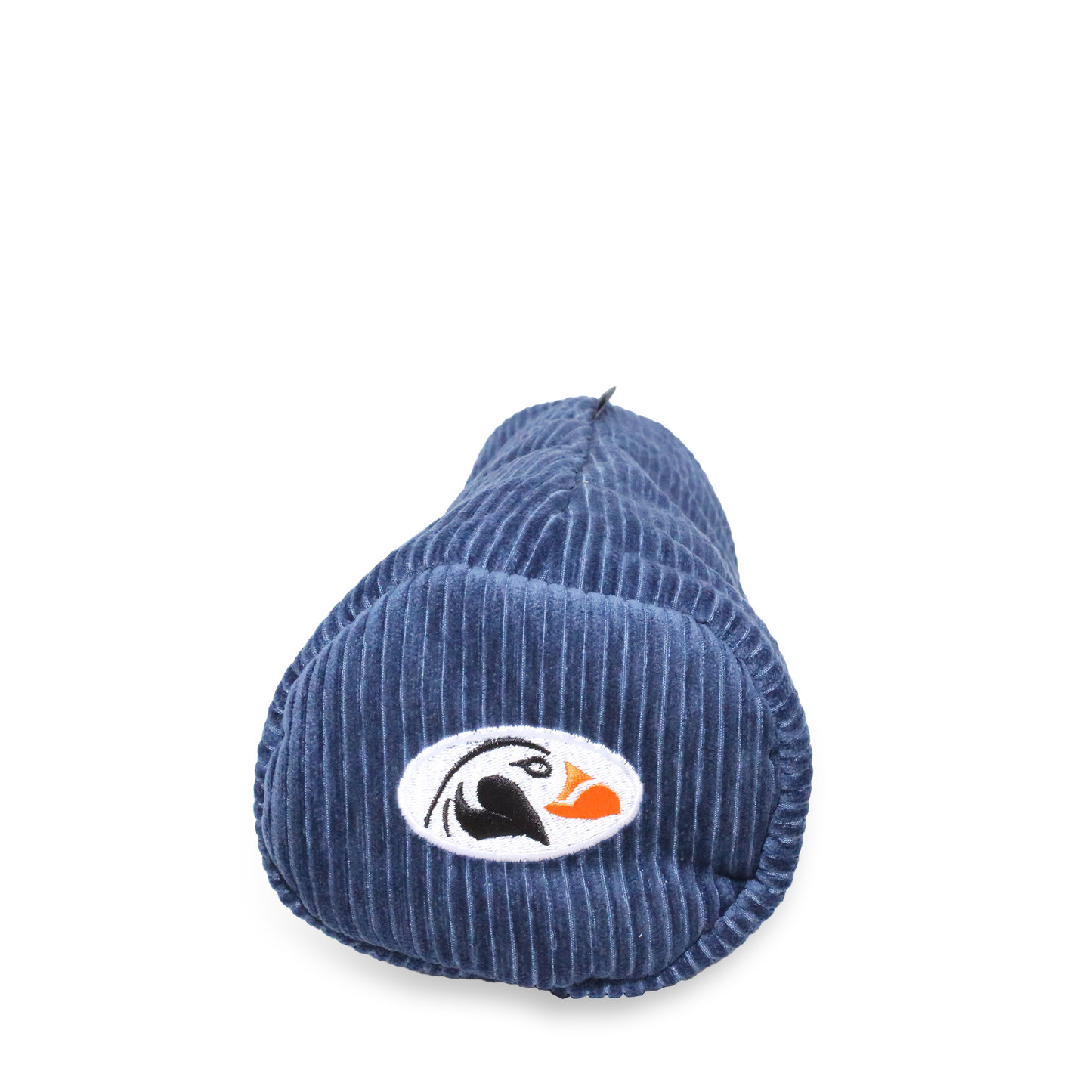 Driver blue corduroy headcover with a grey fleece lining featuring the Bandon Dunes logo.