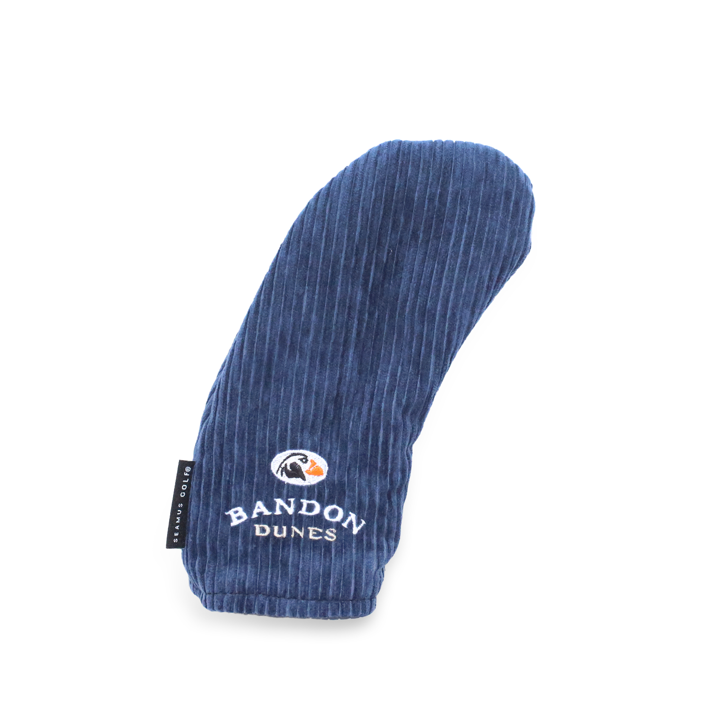 Hybrid cover in blue corduroy with a grey fleece lining featuring the Bandon Dunes logo.