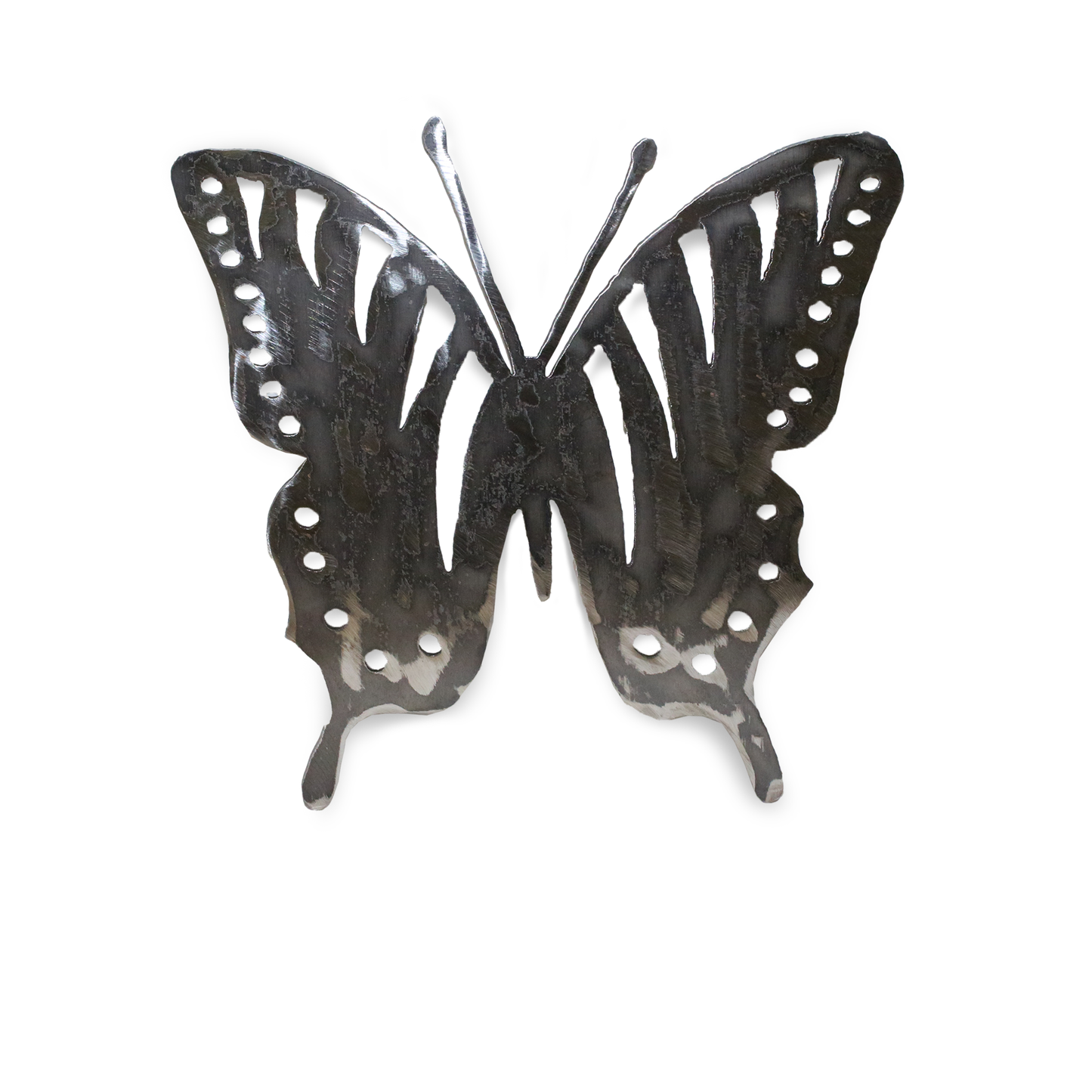 Cut forged iron in the Bandon Trails butterfly logo.