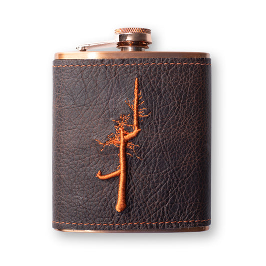 Leather Wrapped Copper Flask- All Logos