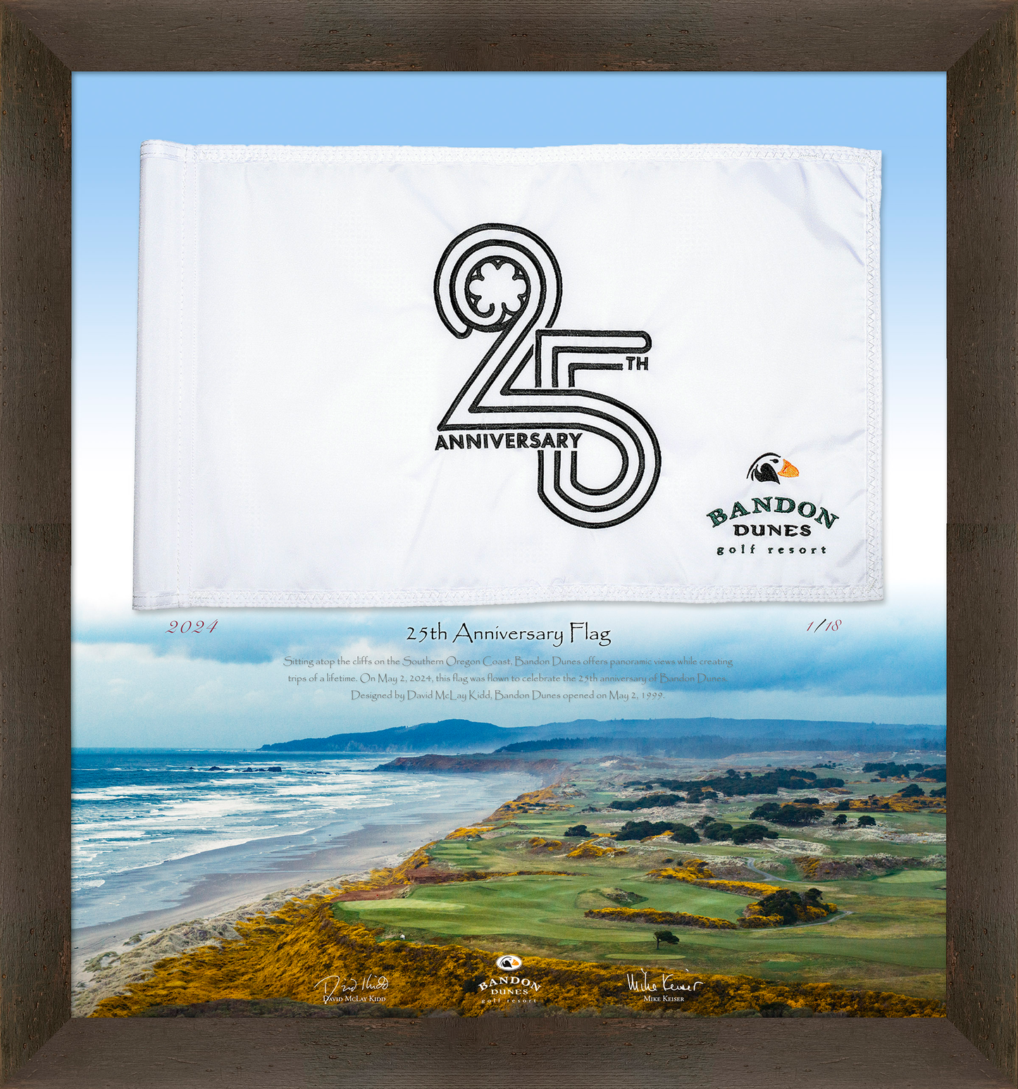 25th Anniversary Course Flown Framed Flag