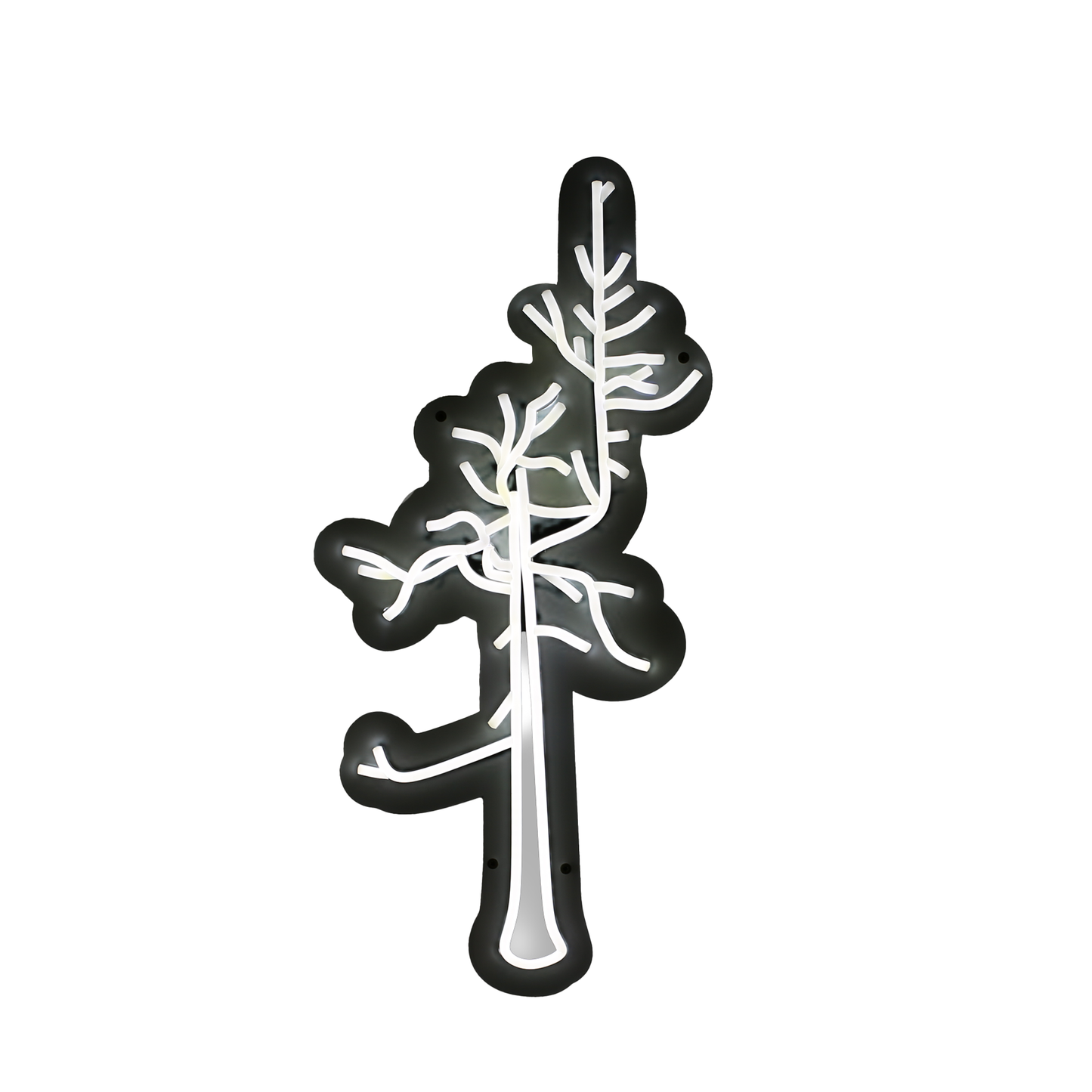 Ghost Tree logo in neon light design made with efficient LED lights.