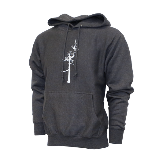 Charcoal gray hoodie with the Ghost Tree logo on the chest in white.