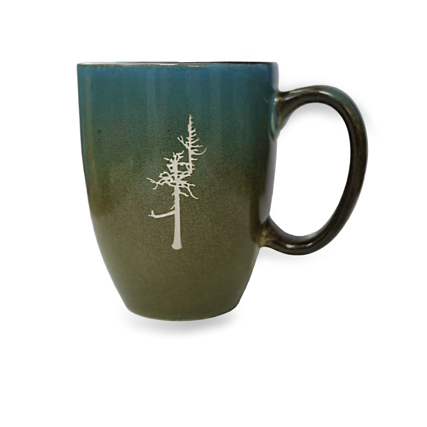 Ceramic mug earth-toned with the Ghost Tree logo. 