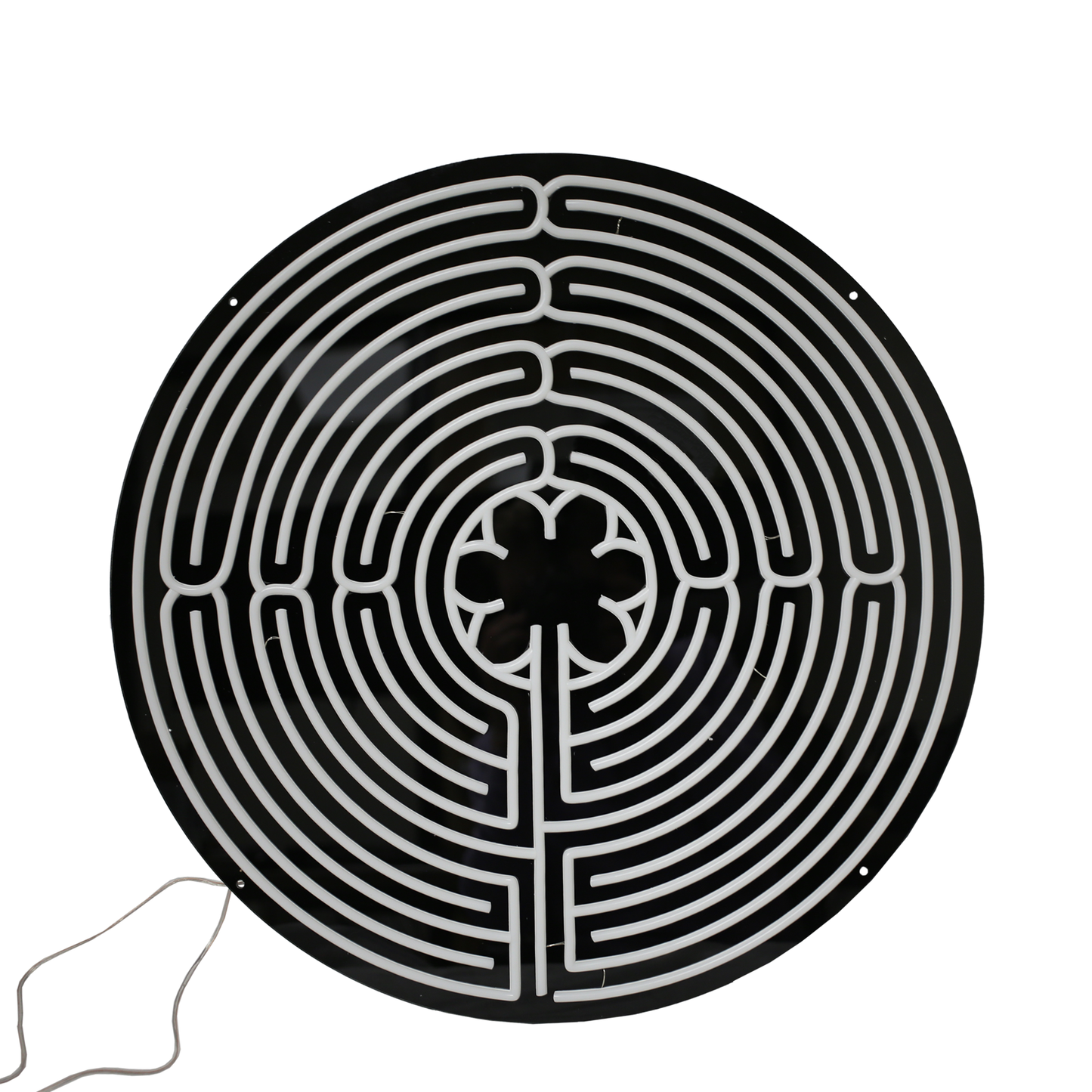 Light off - Bandon Dunes Labyrinth logo in neon light design made with efficient LED lights.