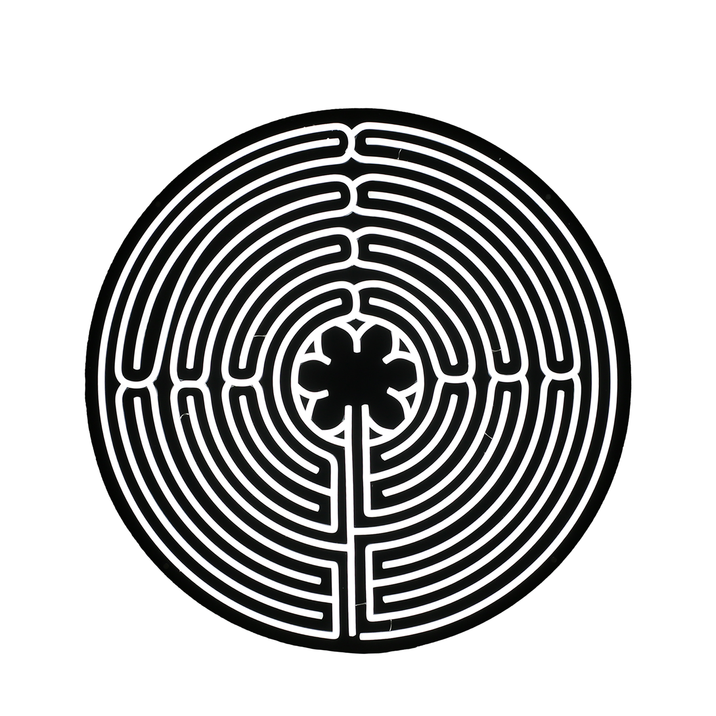 Bandon Dunes Labyrinth logo in neon light design made with efficient LED lights.