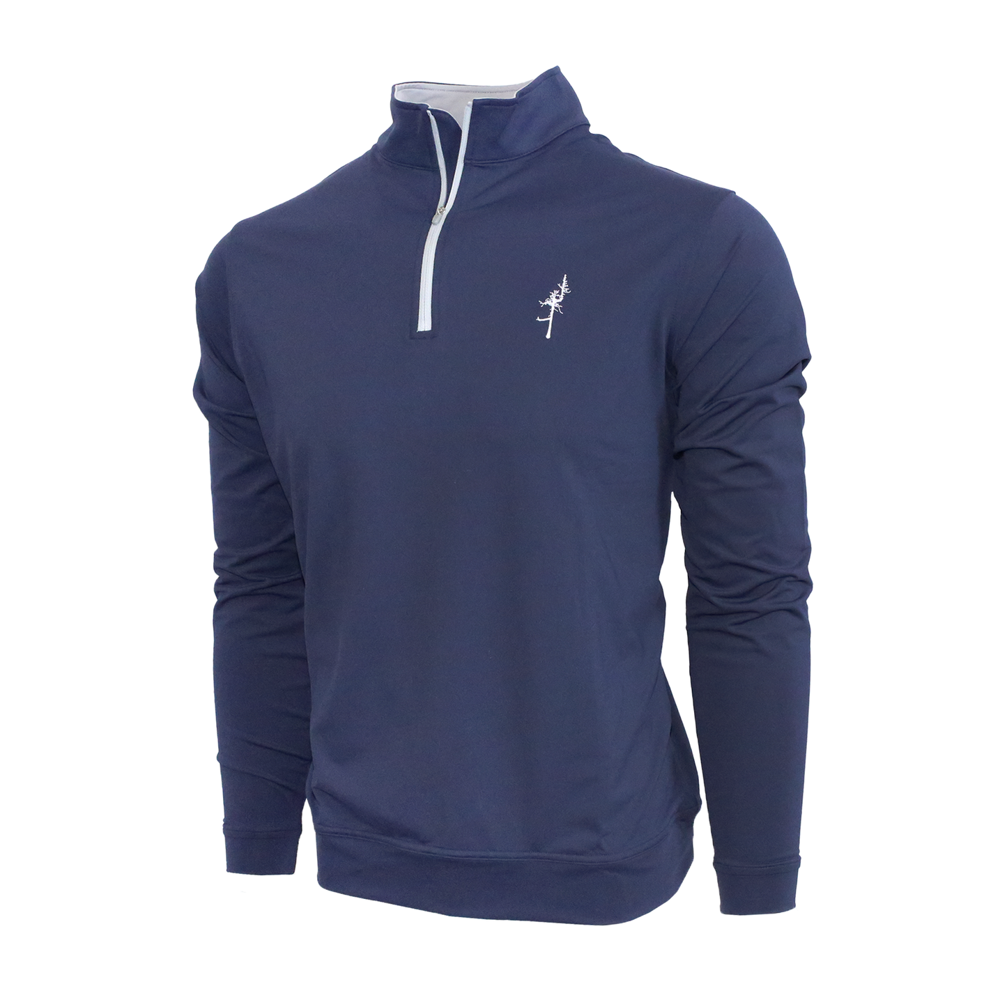 Navy long sleeve pullover 1/4 zip with the Ghost Tree logo