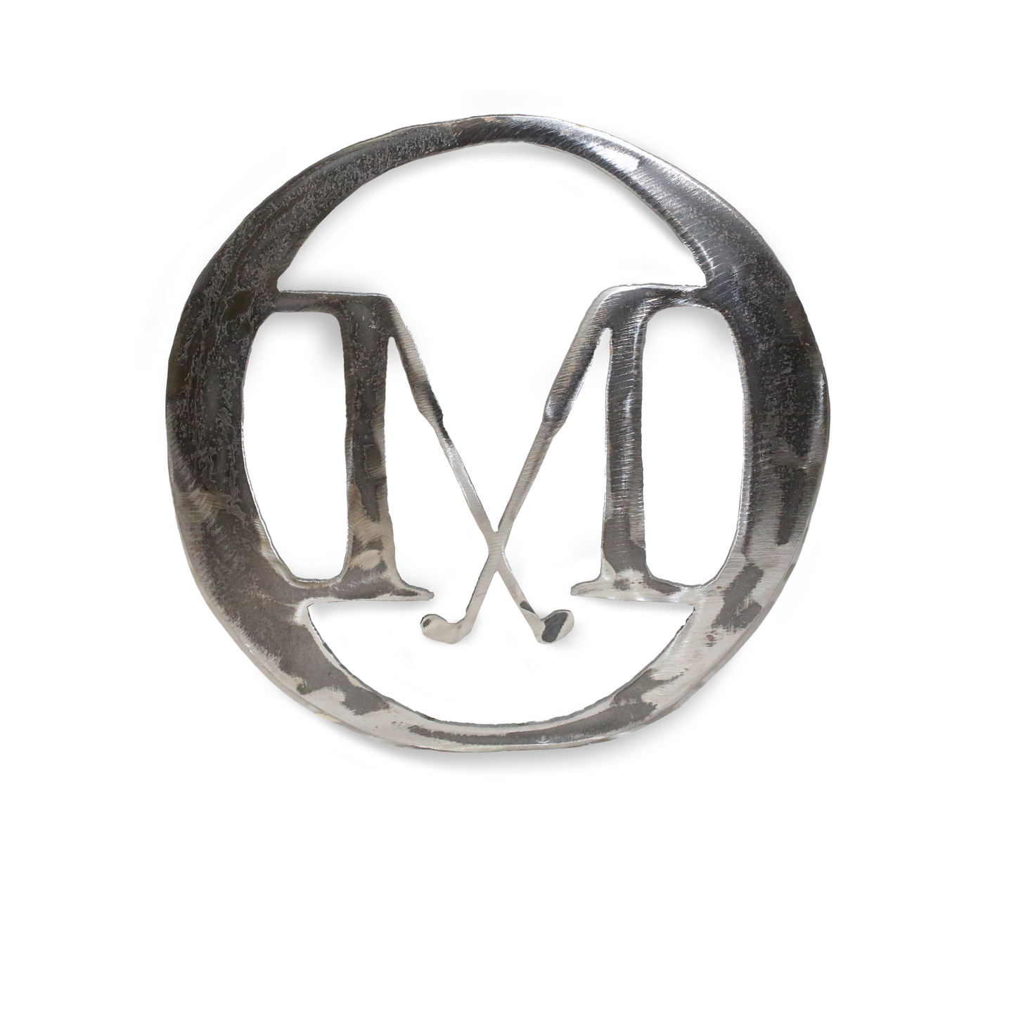 Cut forged iron shaped in the Old Macdonald logo.