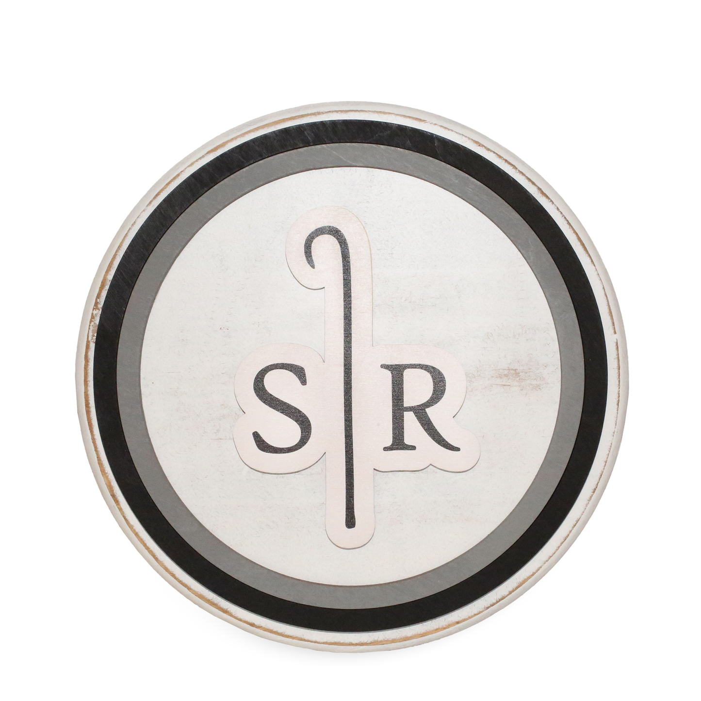 Wooden sign featuring a rustic look with the Sheep Ranch course logo as the focal point. Dimensions:12" diameter