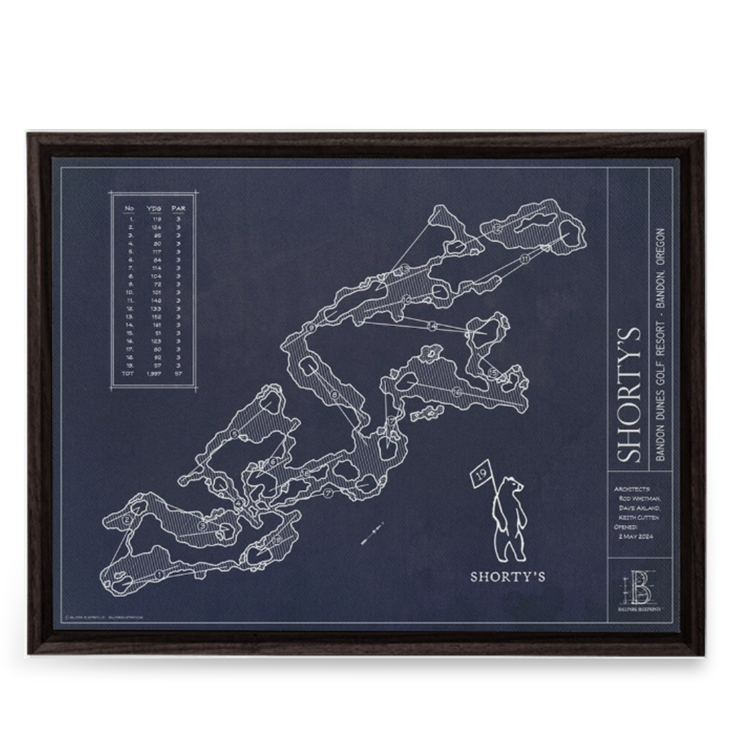 Ballpark Blueprint- Framed Canvas