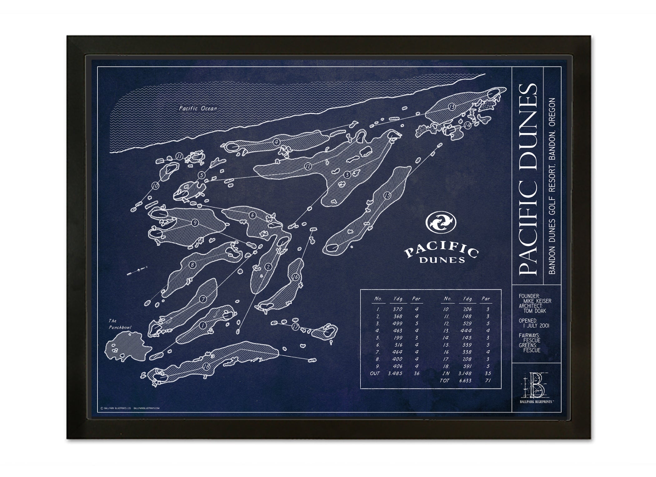 Ballpark Blueprint- Framed Canvas – BandonDunesGolfShop.com